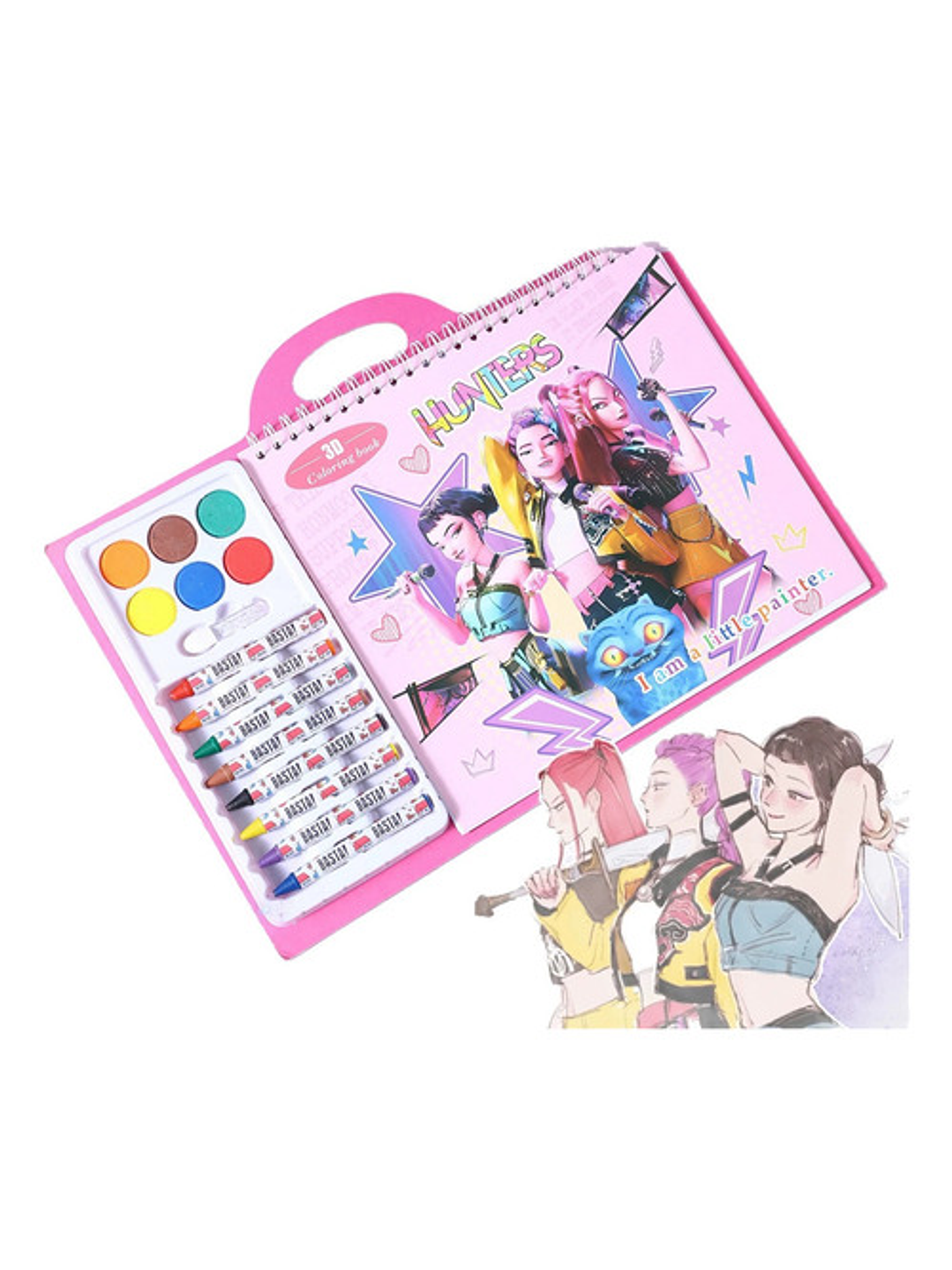 Libro Para Colorear Guerreras Kpop Huntrix Rumi Mira Zoey 2