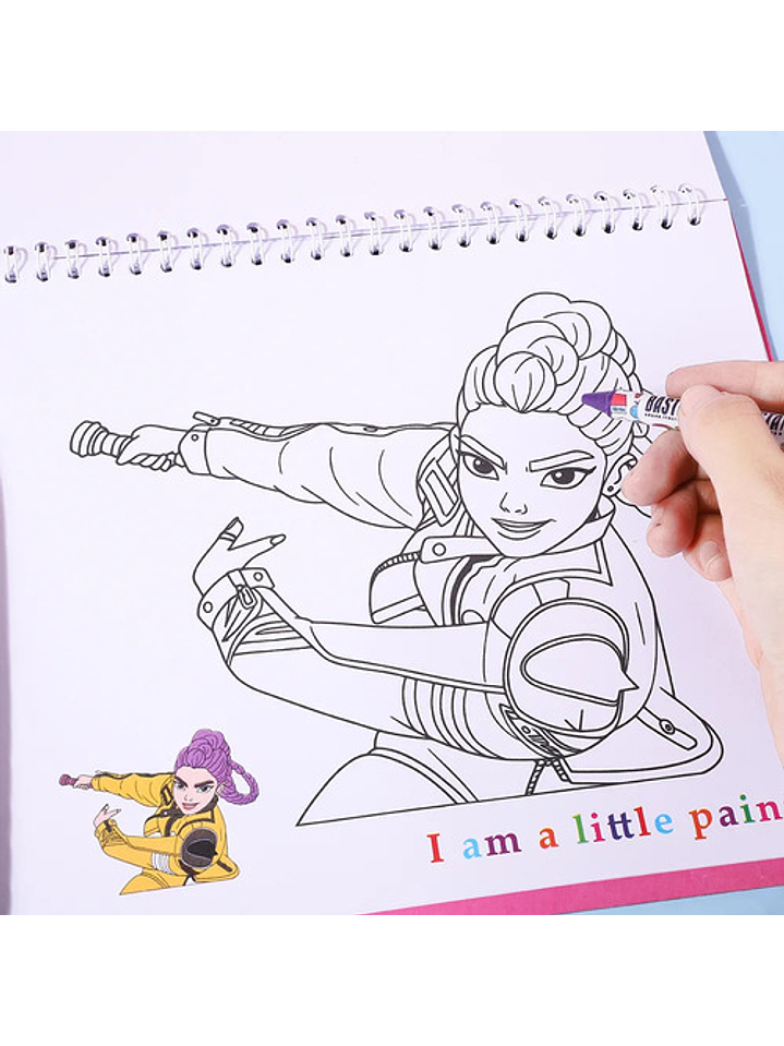 Libro Para Colorear Guerreras Kpop Huntrix Rumi Mira Zoey 4