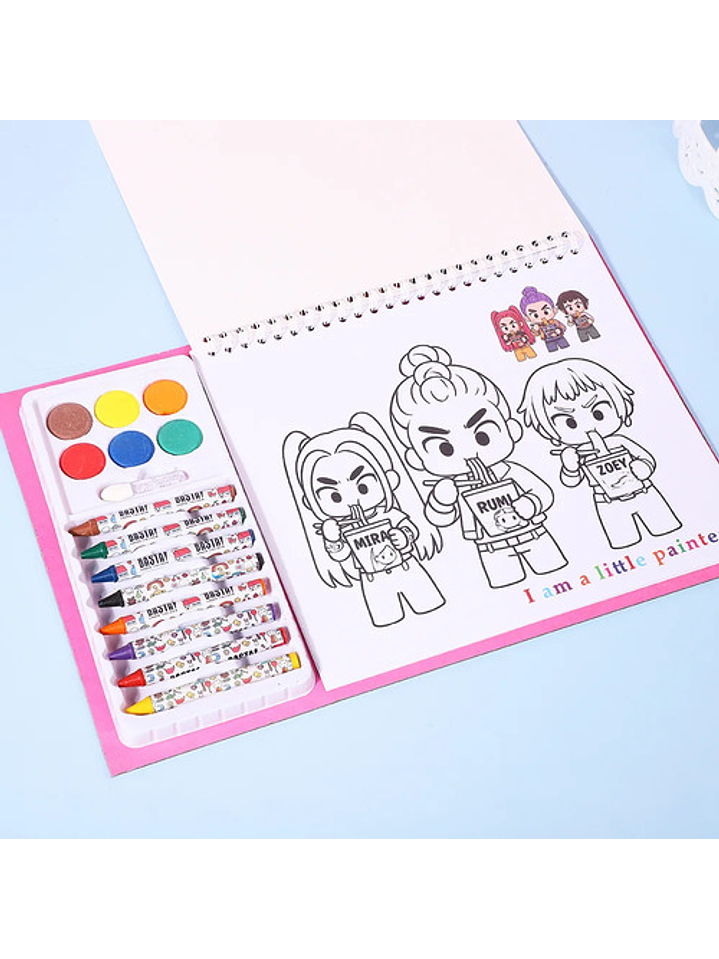 Libro Para Colorear Guerreras Kpop Huntrix Rumi Mira Zoey 6