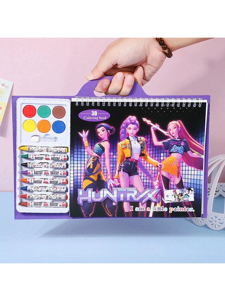Libro Para Colorear Guerreras Kpop Huntrix Rumi Mira Zoey 10