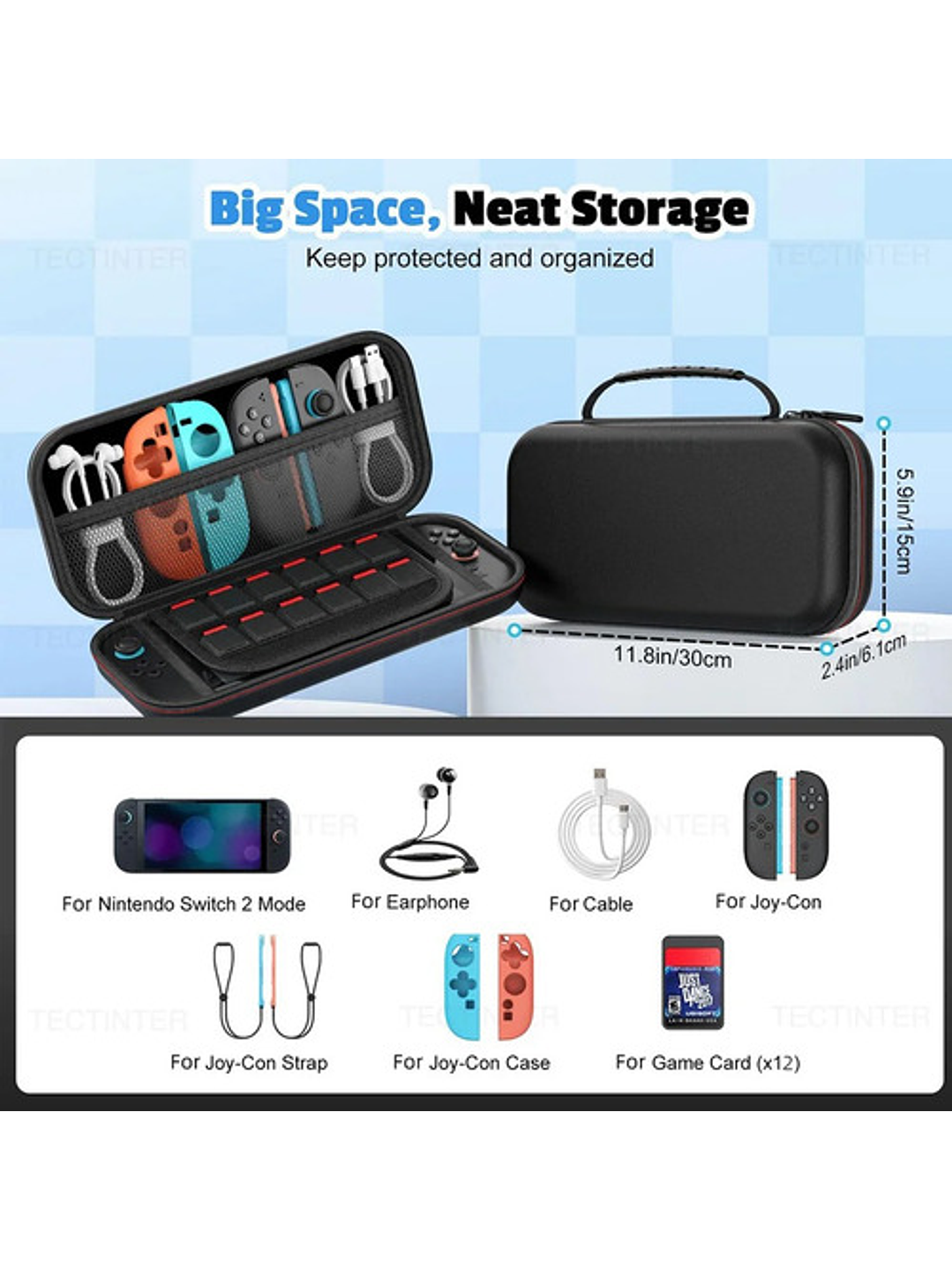 Estuche Protector Eva Para Nintendo Switch 2 Con Ranuras 5