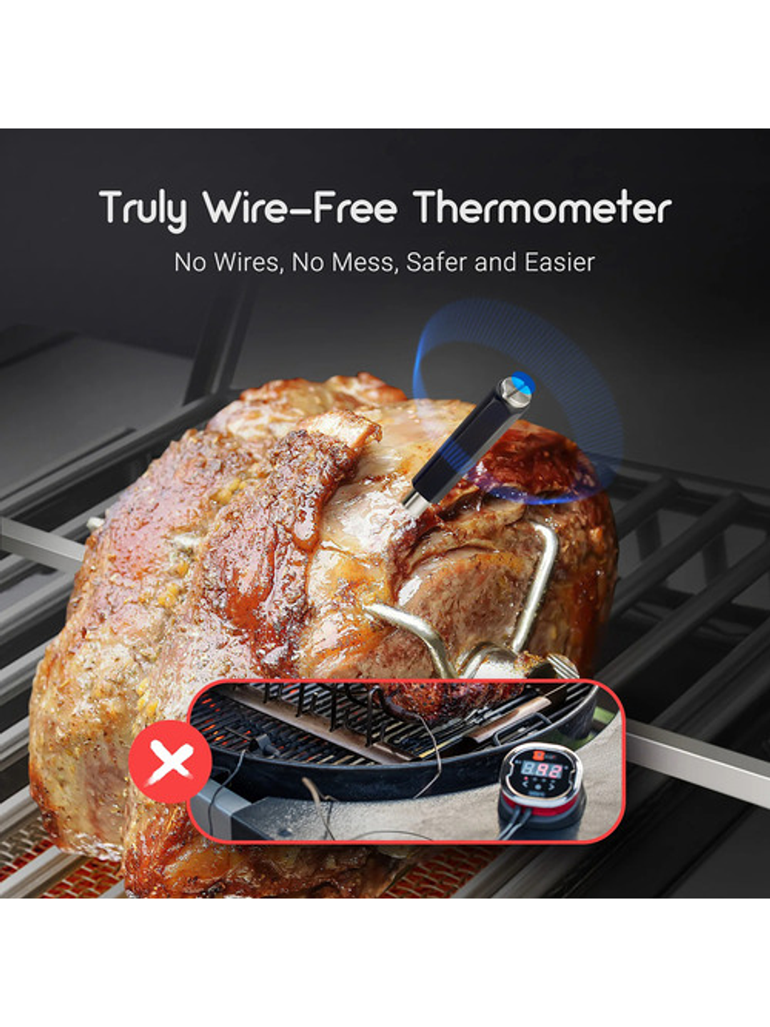 Termómetro Bluetooth Inalámbrico Asado Horno Cocina Carne 5