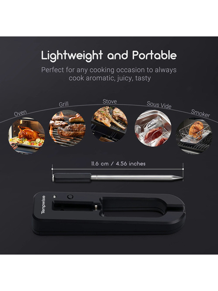 Termómetro Bluetooth Inalámbrico Asado Horno Cocina Carne 6