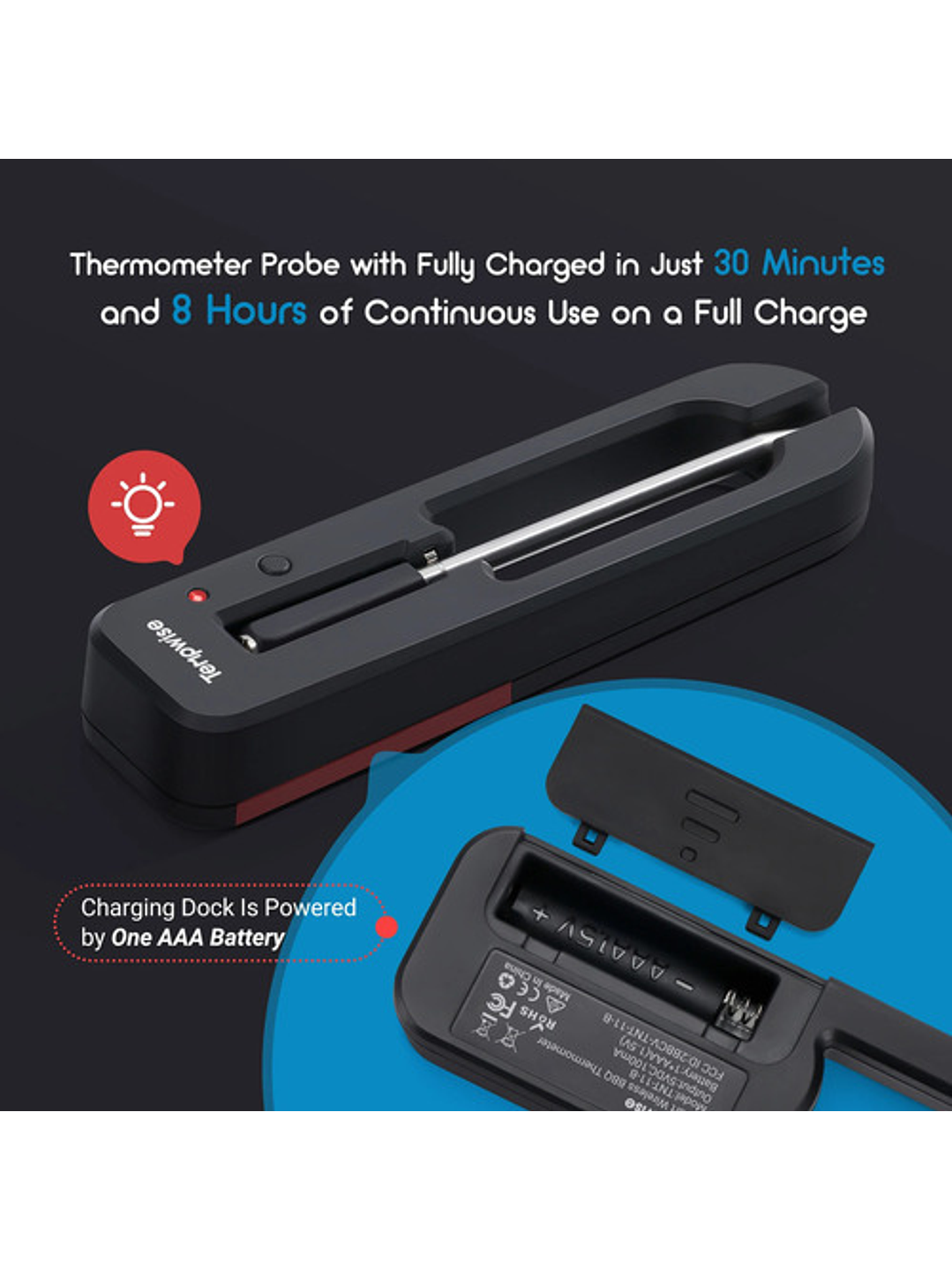 Termómetro Bluetooth Inalámbrico Asado Horno Cocina Carne 9