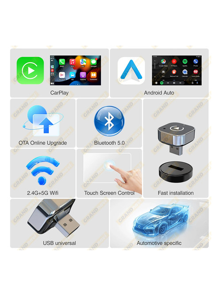Adaptador Inalámbrico Car Play - Android Auto (sin Cable) 3