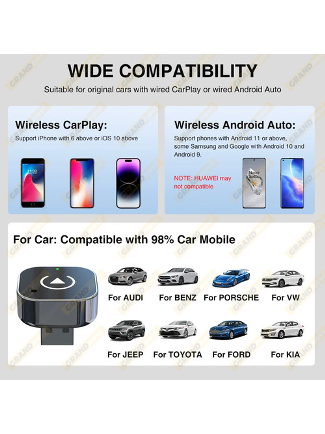 Adaptador Inalámbrico Car Play - Android Auto (sin Cable) 5