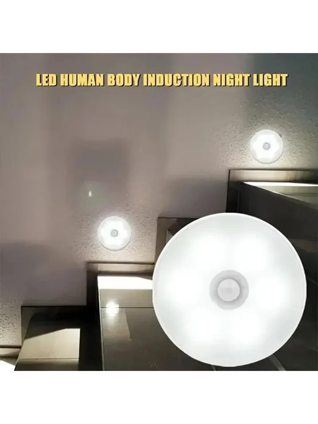 Luz Nocturna Led Recargable Sensor De Movimiento Magnético Blanco 3 Piezas Luz Blanca 5