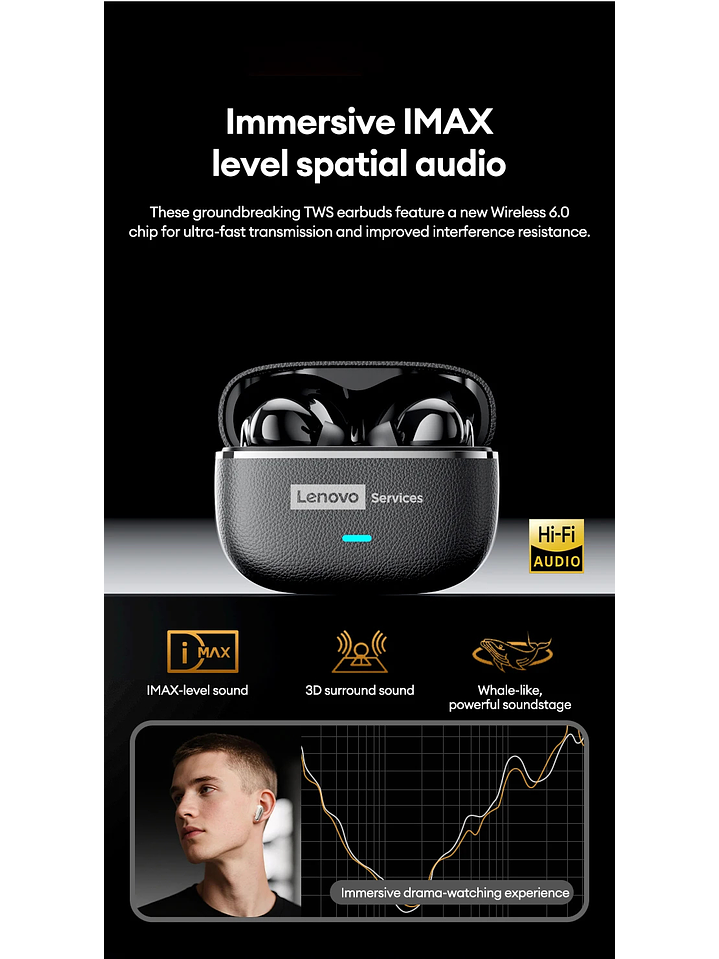 Lenovo Le208 Tws Bluetooth 6,0 Audífono Cancelación De Ruido 2
