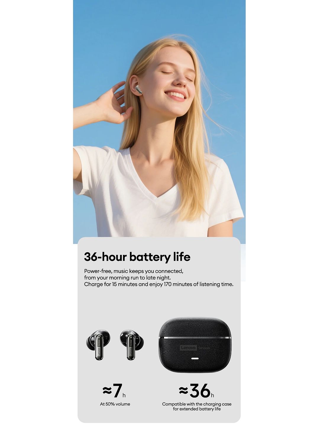 Lenovo Le208 Tws Bluetooth 6,0 Audífono Cancelación De Ruido 10