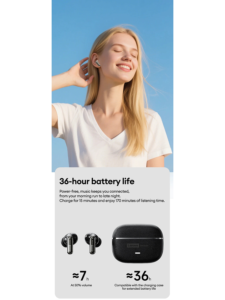 Lenovo Le208 Tws Bluetooth 6,0 Audífono Cancelación De Ruido 10