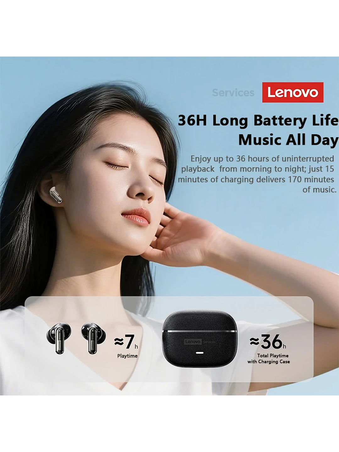 Lenovo Le208 Tws Bluetooth 6,0 Audífono Cancelación De Ruido 11