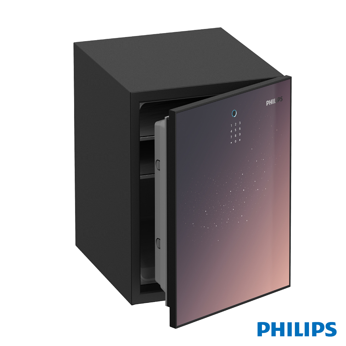 Caja Fuerte Philips Modelo SBX501-7CO -Resistente al Fuego- Color Violeta 1