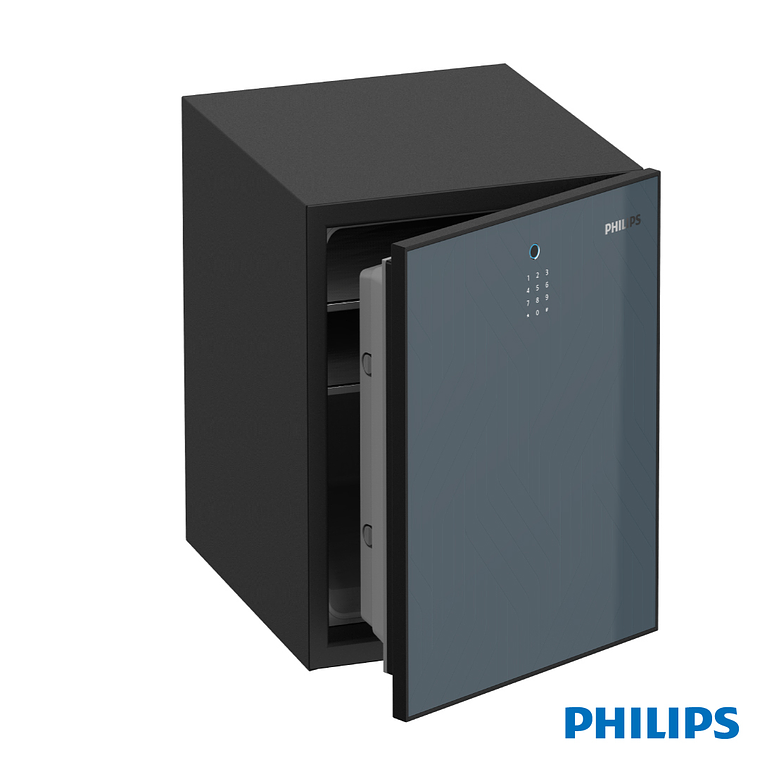 Caja Fuerte Philips Modelo SBX501-7CO -Resistente al Fuego- Color Azul 1