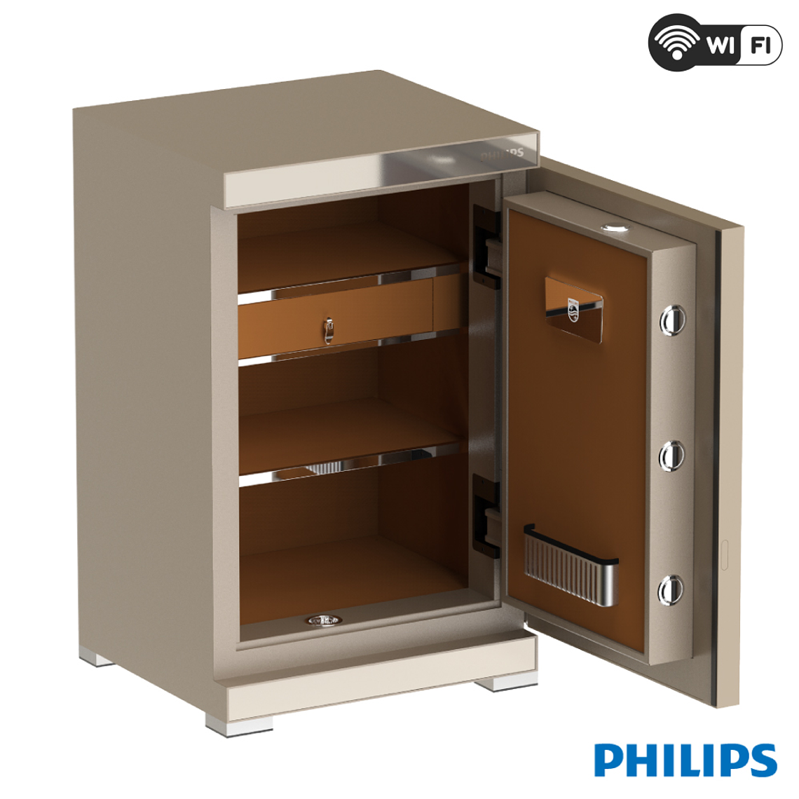 Caja Fuerte Philips Modelo SBX602-7CU WIFI - Color Dorado 2