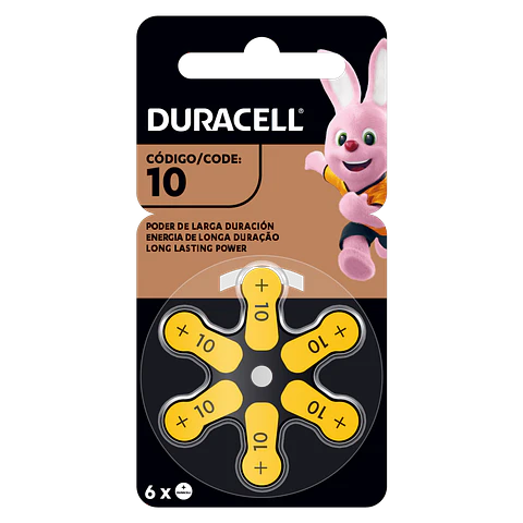 PILAS AUDITIVAS DURACELL, TAMAÑO 10, PAQUETE DE 6