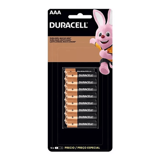 Pilas AAA  Duracell Alcalinas 16 Unidades