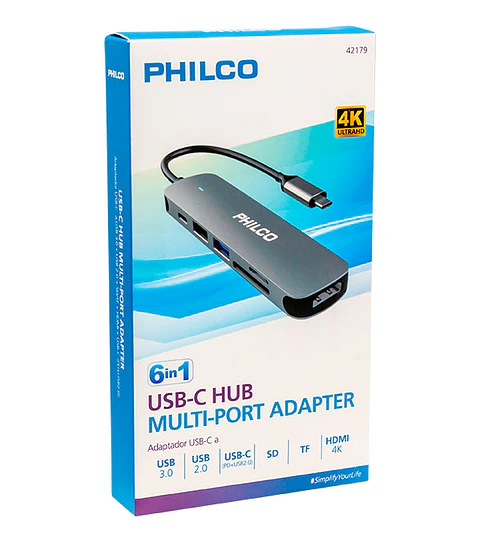 USB-C HUB ADAPTADOR MÚLTIPLE  PHILCO