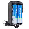 Cargador baterías 18650 con dos baterías