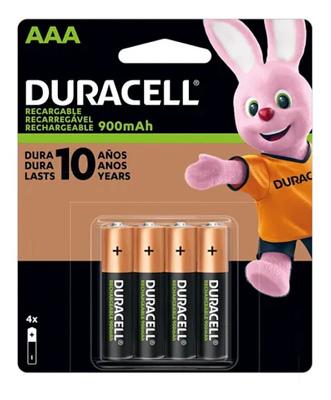Pila Recargable Duracell Tamaño Aaa 4 Unidades 900 Mah- REMATE