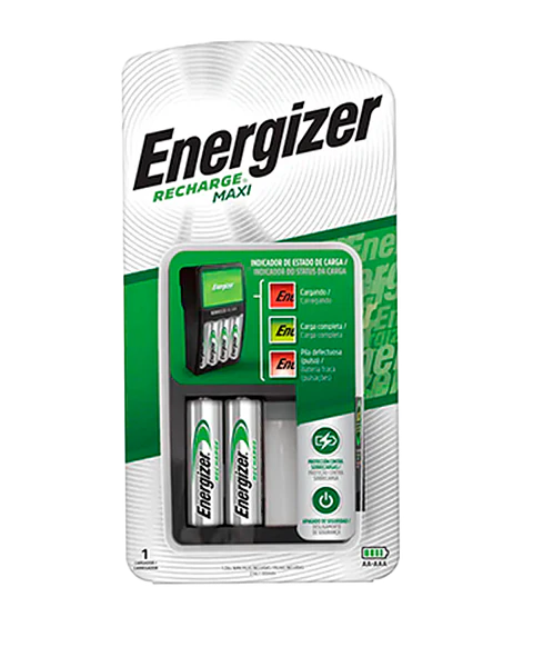 Cargador De Pilas Maxi Energizer  + 2 Pilas AA