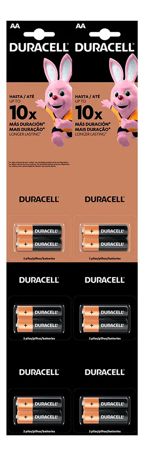 Pilas Duracell AA 6x2 Und