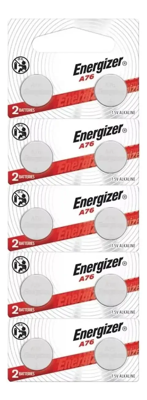 Pila LR44 Energizer Alcalina A76 Pack 10 Unidades