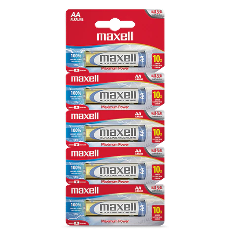Tira 5 unidades Maxell AA alcalina