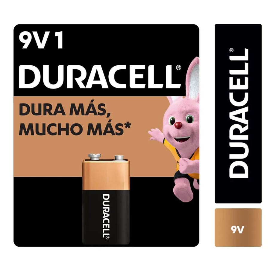 Batería 9v  Alcalina Duracell  1