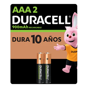 Pila Recargable Duracell Tamaño Aaa 2 Unidades 900 Mah