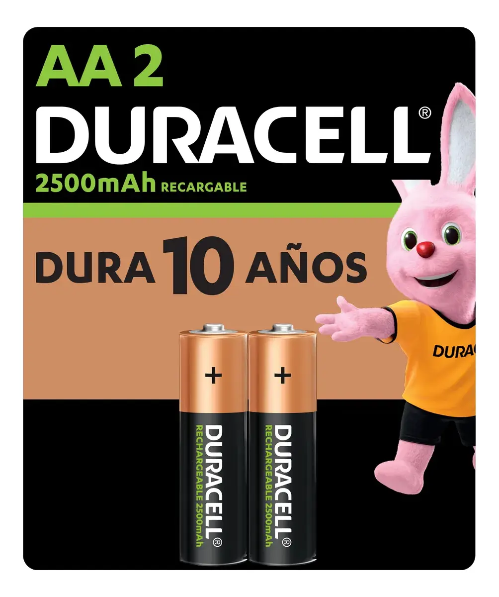 Pila Recargable Duracell Tamaño Aa 2 Unidades 2500 Mah 1