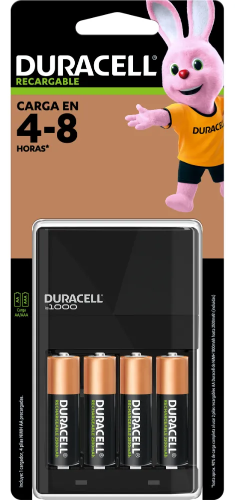 Pack Duracell Cargador Pilas Aa/aaa + 4 Pilas Duracell Recargables Aa 1