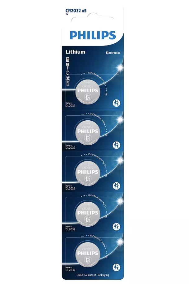 Tira CR2032 Philips 5 und litio 1