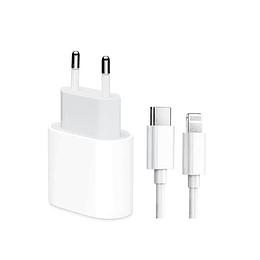 Pack Adaptador / Carregador 18W USB-C + Cabo Usb C a Lightning