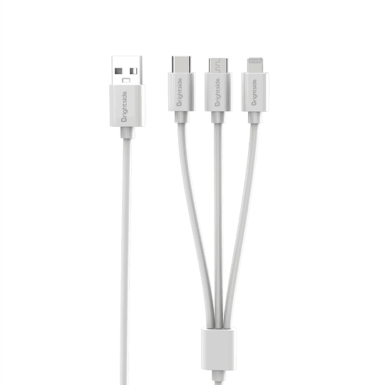 Cabo USB 3 em 1 (Lightning , Micro Usb , USB C) 1 metro 