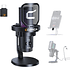 Micrófono Streaming Inalámbrico Usb-c, Rgb, Teléfono, Podcast. Negro