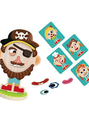 Juguete De Madera Para Crear Caras Y Personajes Con Imán - Las Caras Misteriosas