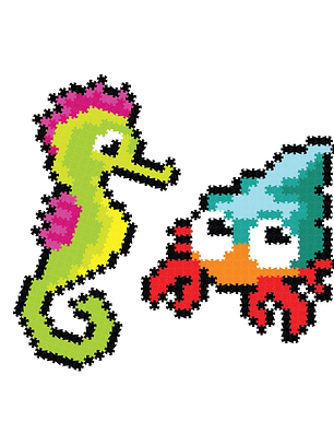 Jixelz Puzzle Rompe Cabezas De Pixeles, 700 Pcs  Set, Amigos del Mar