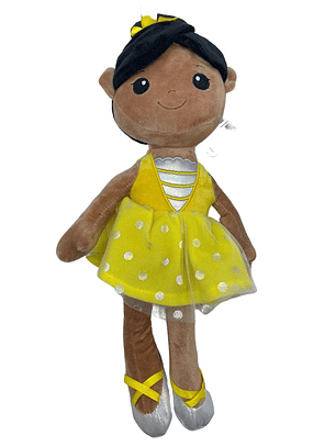 Muñeca Bailarina de Tela Amarilla