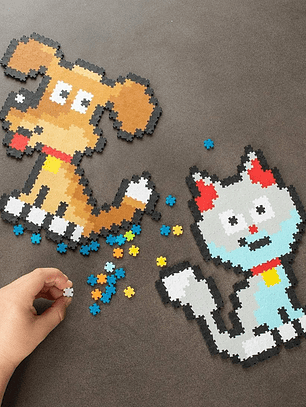 Jixelz Puzzle Rompe Cabezas De Pixeles, 700 Pcs  Set, Mascotas