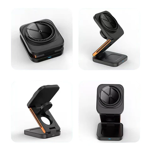 Cargador 3 En 1 Magnético Plegable iPhone Samsung Y Otros