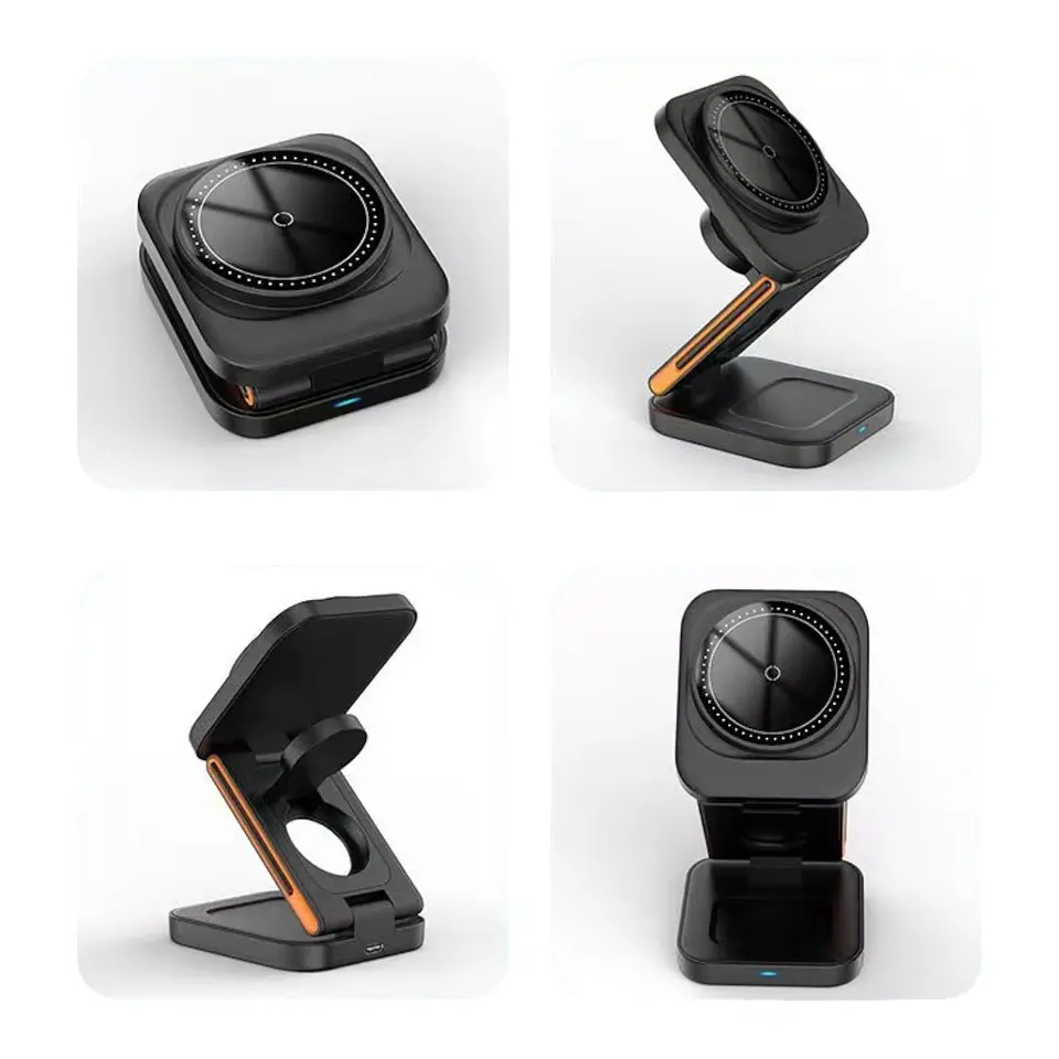 Cargador 3 En 1 Magnético Plegable iPhone Samsung Y Otros 1