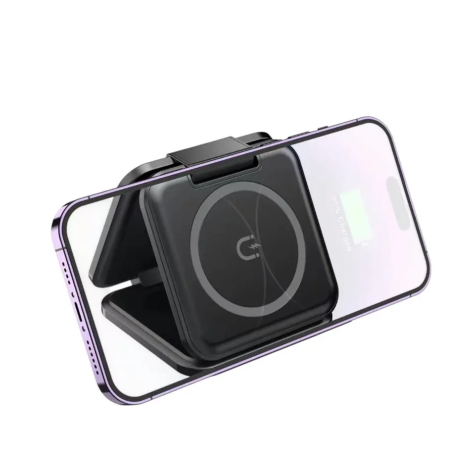 Cargador 3 En 1 Magnético Plegable iPhone Samsung Y Otros 7
