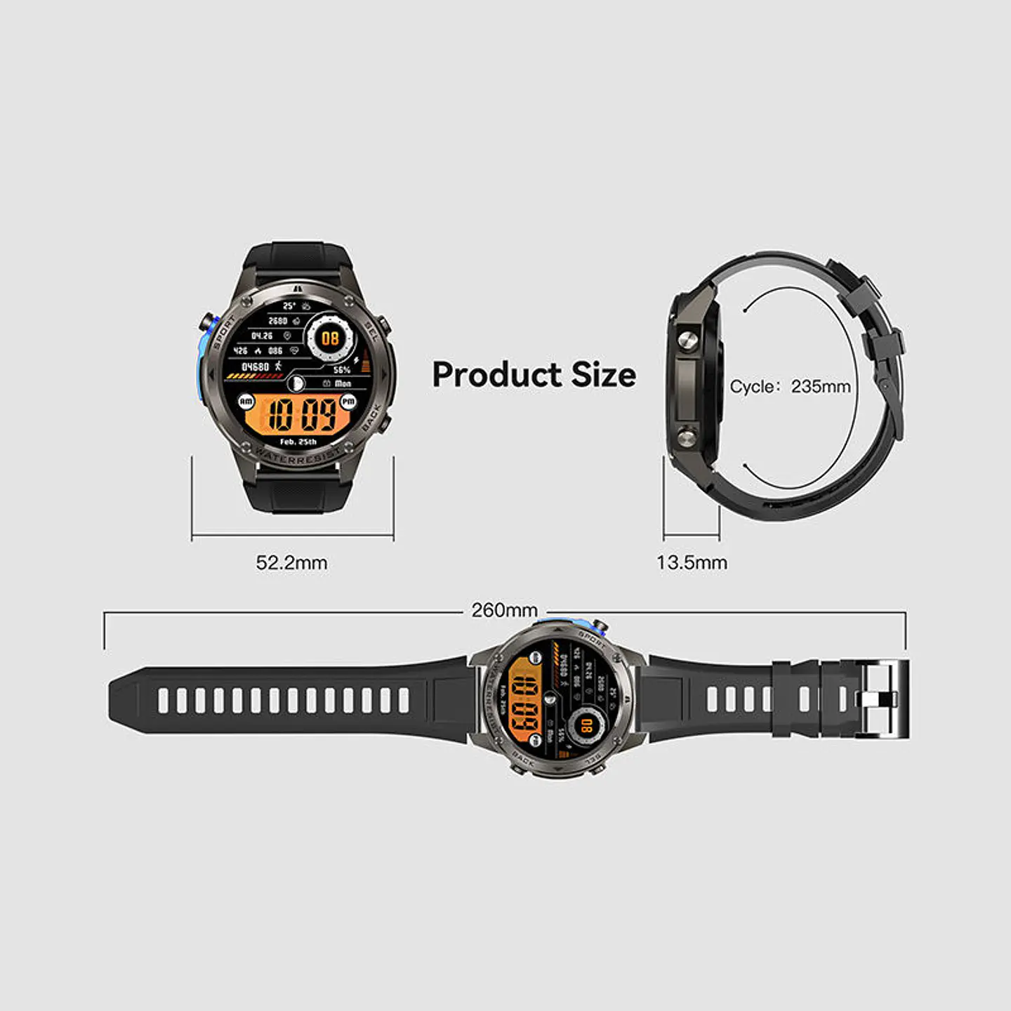 Smartwatch Deportivo Amoled 1.43  5atm Gps Brújula Altímetro 3