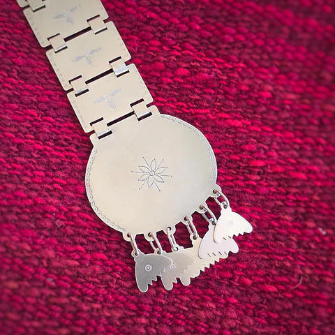 Collar Mapuche Sikill de Placas en Metal Alpaca