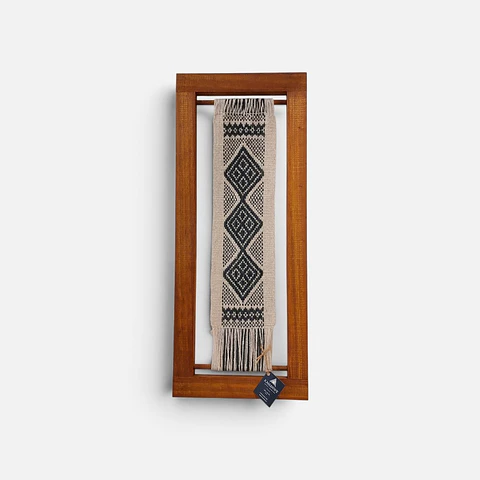 Cuadro Decorativo Diseño Mapuche - Blanco y Negro - 26 x 64 cm