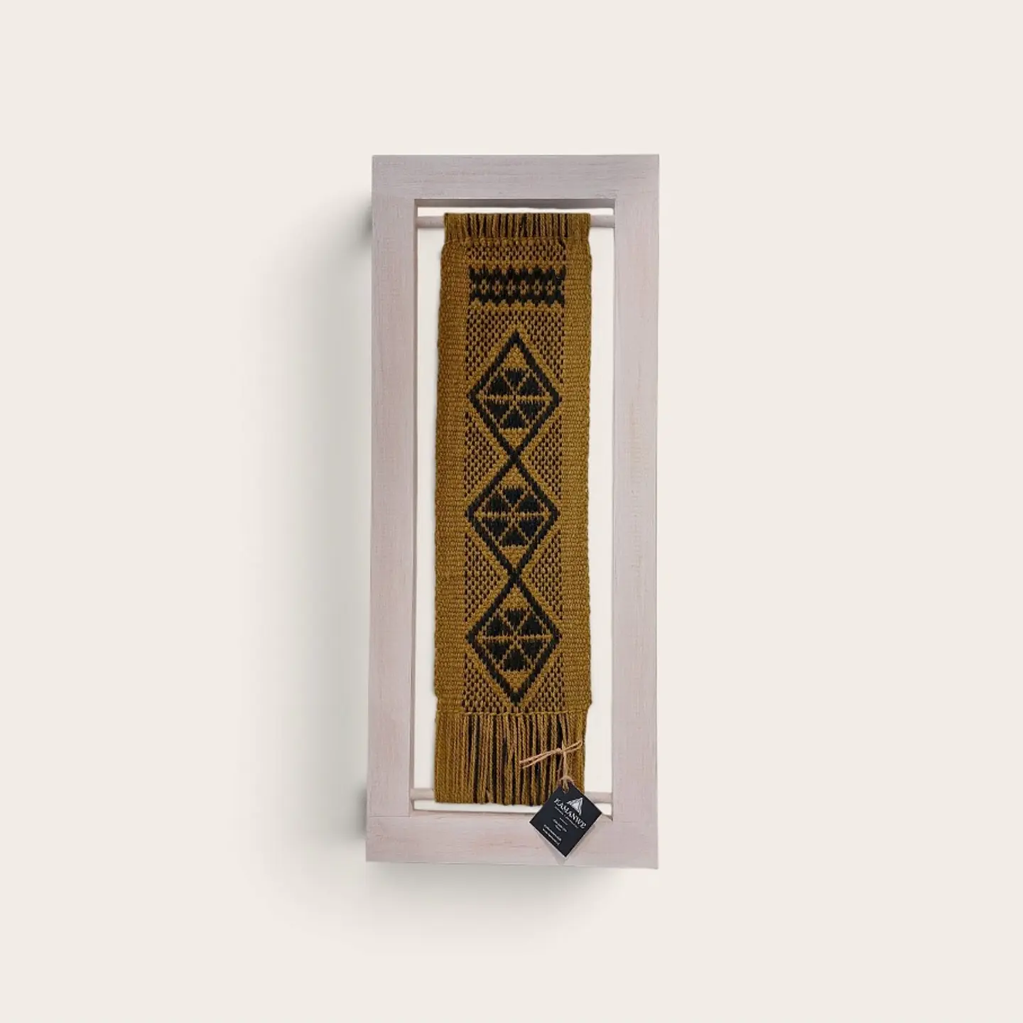 Cuadro Decorativo Diseño Mapuche - Verde Oliva - 26 x 64 cm 1