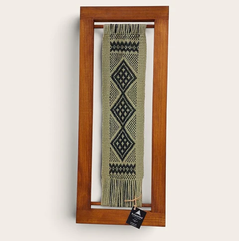 Cuadro Decorativo Diseño Mapuche Verde y Negro - 26 x 64 cm