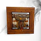 Cuadro Decorativo Marrón Claro en Lana Natural 20 x 20 cm - Miniatura 2