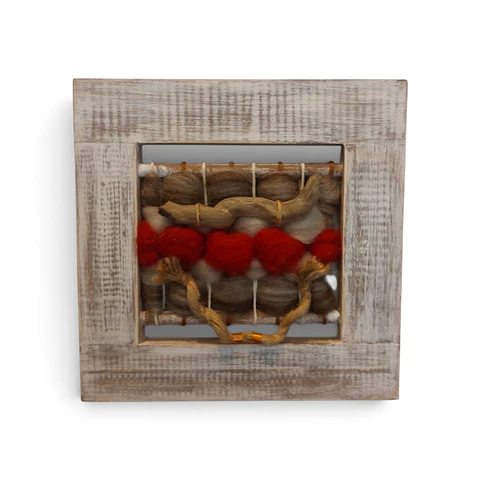 Cuadro Decorativo Blanco Envejecido 20 x 20 cm
