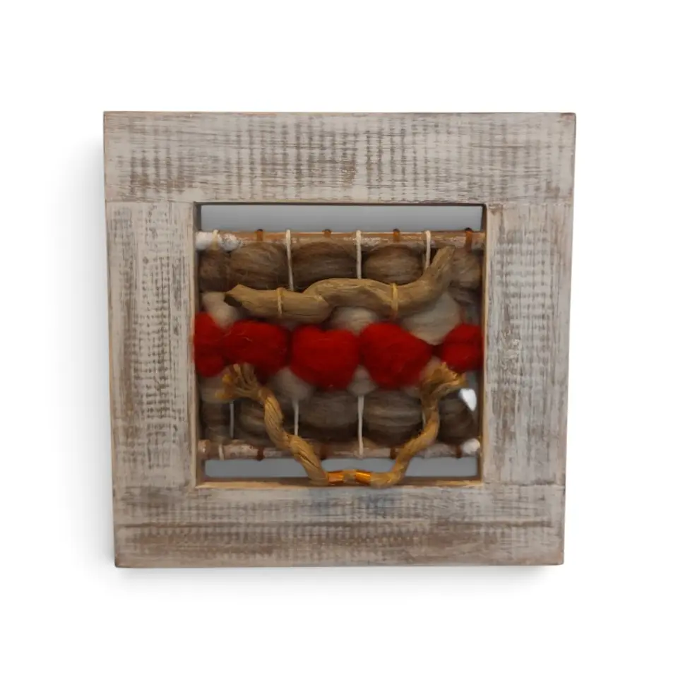 Cuadro Decorativo Blanco Envejecido 20 x 20 cm 1